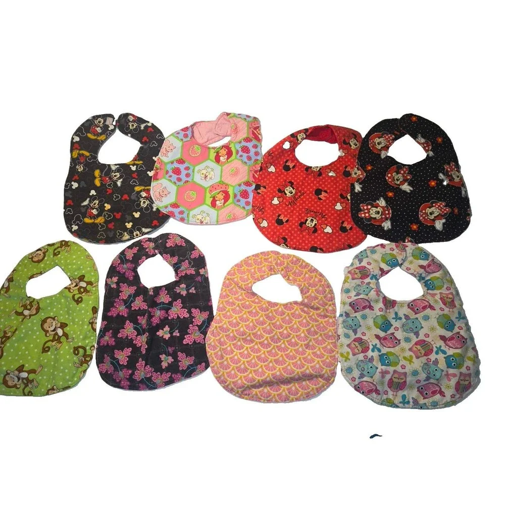 8 Handmade Baby Bibs Variety of Designs Including Disney